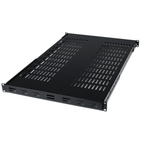 StarTech.com 1U Adjustable Vented Server Rack Mount Shelf - 175lbs - 19.5 to 38in Deep Universal Tray for 19" AV /  Network Equipment Rack (ADJSHELF) - Rack shelf - black - 1U - 19" - for P / N: CABSCRWS1224, RK1536BKF, RK1836BKF, RK3236BKF, RK4236BKB, RK4242BK24, RK4242BK30 - 1