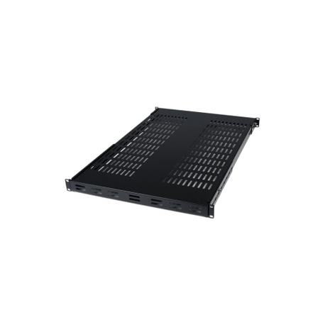 1U Adjustable Vented Server Rack Mount Shelf - 175lbs - 19.5 to 38in  Adjustable Mounting Depth Universal Tray for 19 AV/ Network Equipment Rack  