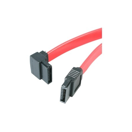 StarTech.com 18in SATA to Left Angle SATA Serial ATA Cable - F / F (SATA18LA1) - SATA cable - Serial ATA 150 / 300 / 600 - SATA (R) to SATA (R) - 46 cm - left-angled connector - red - for P / N: 25S22M2NGFFR, 35S24M2NGFF, CFAST2SAT25, PEXM2SAT32N1, S322M225R, S32M2NGFFPEX - 3