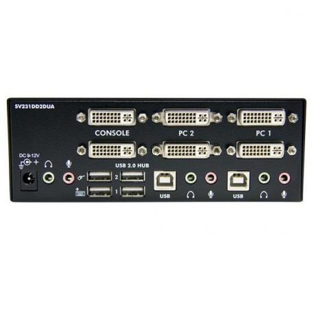 StarTech.com DVI KVM Switch with Audio & USB 2.0 Hub - 2-Port USB KVM Switch - 1920 x 1200 - Dual Monitor KVM Switch (SV231DD2DUA) - KVM  /  audio  /  USB switch - 2 x KVM  /  audio  /  USB - 1 local user - desktop - for P / N: IM12D1500P, SVA12M2NEUA, SVA12M5NA, USBDVI4N1A10, USBDVI4N1A6 - 2