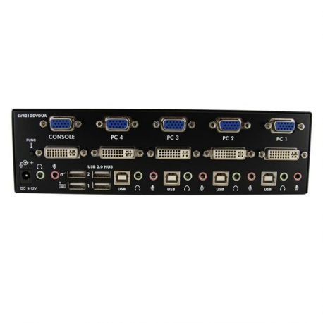 StarTech.com 4 Port DVI VGA Dual Monitor KVM Switch USB with Audio and USB 2.0 Hub (SV431DDVDUA) - KVM  /  audio  /  USB switch - 4 x KVM  /  audio  /  USB - 1 local user - desktop - for P / N: IM12D1500P, SVA12M2NEUA, SVA12M5NA, USBDVI4N1A6, USBVGA4N1A10, USBVGA4N1A6 - 1