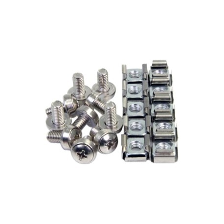 StarTech.com M6 Screws and Cage Nuts - 50 Pack - M6 Mounting Screws and Cage Nuts for Server Rack and Cabinet - Silver (CABSCREWM62B) - Rack screws and nuts - for P / N: RACK-18U-20-WALL-OA, RACK-21U-20-WALL-OA, RACK-24U-20-WALL-OA, SHELF-2U-20-CENTER-V - 4
