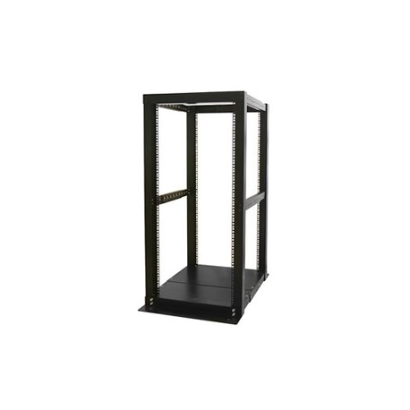 StarTech.com 25U Open Frame Server Rack - 994lb Capacity - 4 Post Adjustable Depth (18.3" to 39.3") Network / Communications Equipment Rack w /  Casters (4POSTRACK25) - Rack - flat black - 25U - for P / N: CABCAGENUTS6, CABSCREWM52, CABSCREWSM6, CABSCRWM520, CABSCRWM620, CABSCRWS1224 - 5