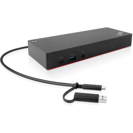 Lenovo ThinkPad Hybrid USB-C with USB-A Dock - Docking station - USB-C - 2 x HDMI, 2 x DP - GigE - 135 Watt - pro Miix 520-12IKB; Tablet 10; ThinkPad E480; E580; L380; L380 Yoga; L470; L480; L580; P51s; P52s; T25; T470; T470p; T470s; T480; T480s; T570; T580; X1 Carbon; X1 Tablet; X1 Yoga; X270; X280; ThinkPad Yoga 370 - 2