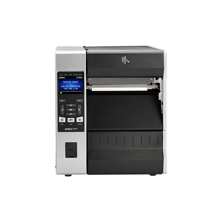 Zebra ZT620 - Label printer - direct thermal  /  thermal transfer - Roll (17.1 cm) - 300 dpi - up to 203 mm / sec - USB, serial, Gigabit LAN, USB host, NFC, Bluetooth 4.0 - tear bar - 2