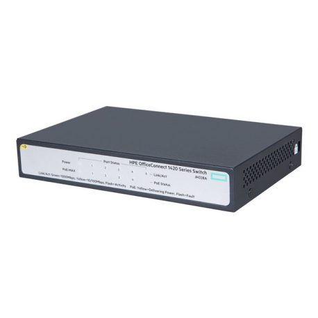 HPE OfficeConnect 1420 5G PoE+ - Switch - unmanaged - 5 x 10 / 100 / 1000 - desktop - PoE+ (32 W) - 1