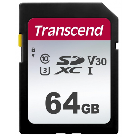 Transcend 300S - Flash memory card - 64 GB - Video Class V10 / UHS-I U1 / Class10 - SDXC UHS-I - 0