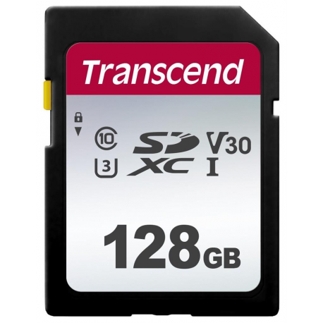 Transcend 300S - Flash memory card - 128 GB - Video Class V30 / UHS-I U3 / Class10 - SDXC UHS-I - 0