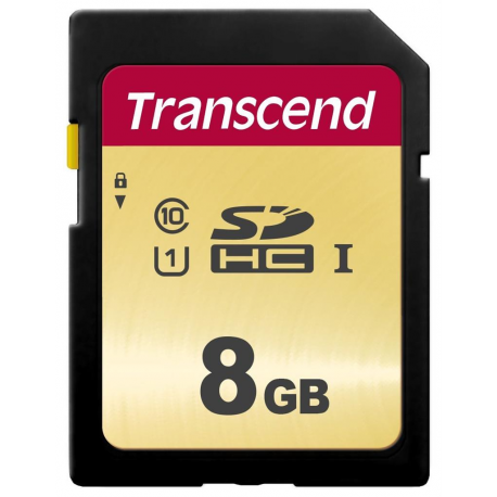 Transcend 500S - Flash memory card - 8 GB - UHS-I U1  /  Class10 - SDHC UHS-I - 0