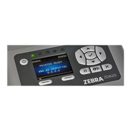 Zebra ZD620t - Label printer - thermal transfer - Roll (11.8 cm) - 300 dpi - up to 152 mm / sec - USB 2.0, LAN, serial, USB host, NFC, Wi-Fi(ac), Bluetooth 4.1, Bluetooth LE - peeler - grey - 4