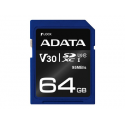 ADATA Premier Pro - Flash memory card - 64 GB - Video Class V30  /  UHS-I U3  /  Class10 - SDXC UHS-I