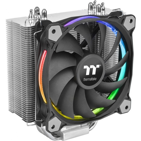 Thermaltake Riing Silent 12 RGB - Sync Edition - processor cooler - (for: LGA775, LGA1156, AM2, AM2+, LGA1366, AM3, LGA1155, AM3+, LGA2011, FM1, FM2, LGA1150, LGA2011-3, LGA1151, AM4, LGA2066, LGA1200) - aluminium and copper - 120 mm - RGB - 0