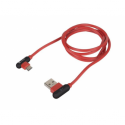 Natec Extreme Media - USB cable - USB-C (M) angled to USB (M) angled - USB 2.0 - 2.4 A - 1 m - black, red