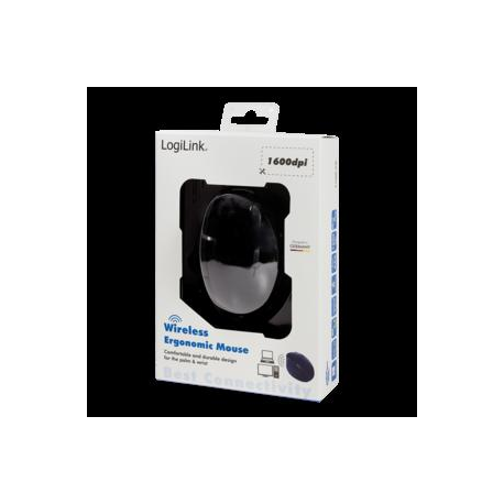 LogiLink Ergonomic - Mouse - ergonomic - optical - 6 buttons - wireless - 2.4 GHz - 6