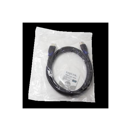 LogiLink High Speed with Ethernet - HDMI cable with Ethernet - HDMI male to HDMI male - 2 m - black - 4K support - 4