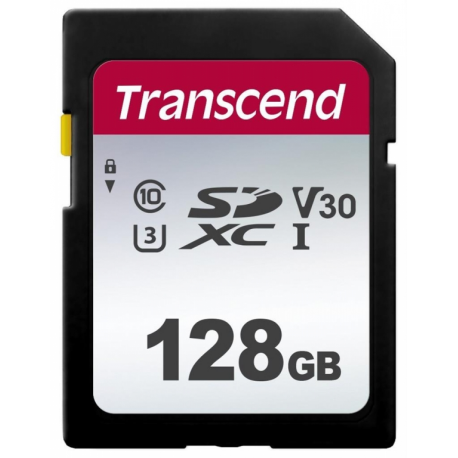 Transcend 300S - Flash memory card - 128 GB - Video Class V30 / UHS-I U3 / Class10 - SDXC UHS-I - 2