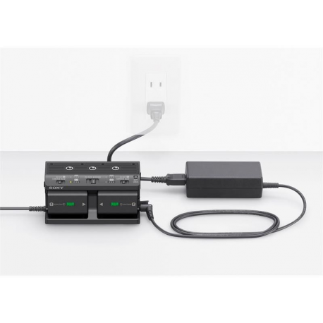 Sony NPA-MQZ1K - Battery charger  /  power adapter - Supported Battery x 4 - 2 output connectors (USB) - for NP-FZ100; a6100; a6400; a6500; a6600; a7 III; a7C; a7R III; a7R IV; a7s III; a9; a9 II - 7