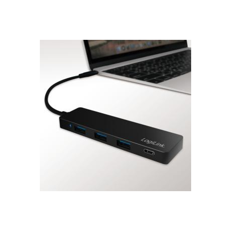 LogiLink Ultra-slim USB-C 3.1 hub - Hub - 3 x SuperSpeed USB 3.0 + 1 x USB-C - desktop - 2