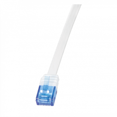 LogiLink SlimLine - Patch cable - RJ-45 (M) to RJ-45 (M) - 10 m - UTP - CAT 6 - flat - white - 0