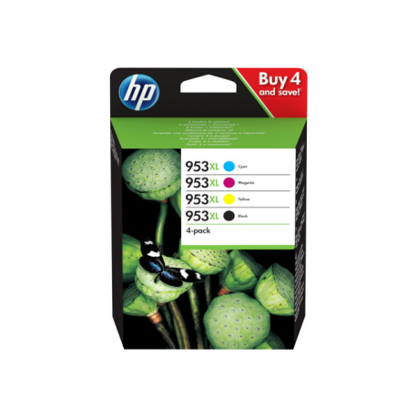 HP 953XL - 4-pack - High Yield - black, yellow, cyan, magenta - original - ink cartridge - for Officejet Pro 77XX, 82XX, 87XX - 0