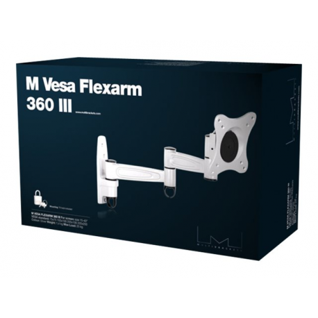 Multibrackets M VESA Flexarm 360 III - Mounting kit (wall mount) - for LCD TV - black - screen size: 15"-32" - wall-mountable - 1