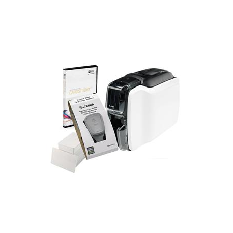 Zebra ZC100 - Plastic card printer - colour - dye sublimation/thermal transfer - CR-80 Card (85.6 x 54 mm) - 300 dpi - up to 700 cards/hour (mono) / up to 150 cards/hour (colour) - capacity: 100 cards - USB 2.0 - 0