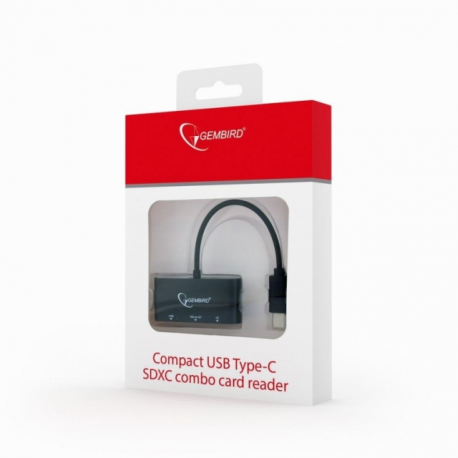 Gembird - Card reader (SD, TransFlash, microSD, SDHC, microSDHC, SDXC, microSDXC) - USB-C 3.1 Gen 1 - 1