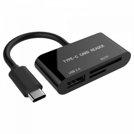 Gembird - Card reader (SD, TransFlash, microSD, SDHC, microSDHC, SDXC, microSDXC) - USB-C 3.1 Gen 1 - 2
