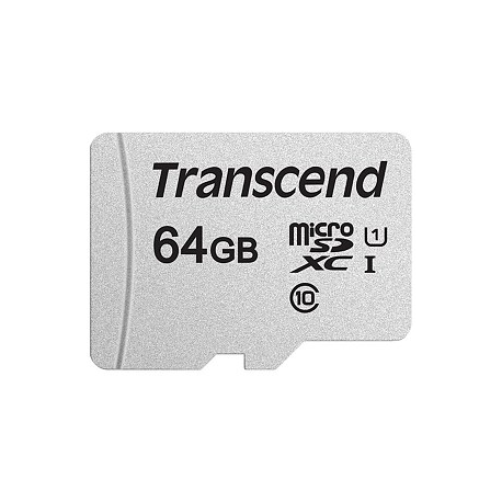 Transcend 300S - Flash memory card (adapter included) - 64 GB - UHS-I U1  /  Class10 - microSDXC UHS-I - 3