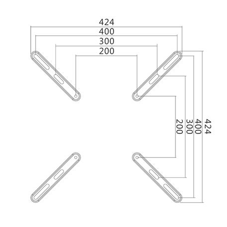 LogiLink - Mounting component (VESA adapter) - for flat panel - solid cold pressed steel - screen size: 32"-55" - 1