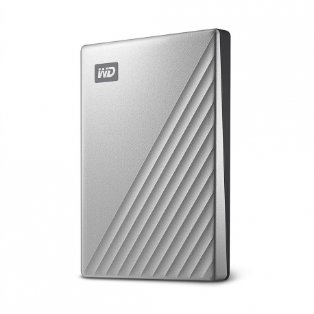 WD My Passport Ultra WDBC3C0020BSL - Hard drive - encrypted - 2 TB - external (portable) - USB 3.0 (USB-C connector) - 256-bit AES - silver - 0