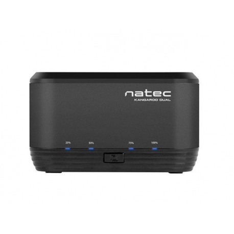 Natec Kangaroo DUAL - HDD docking station with clone function - bays: 2 - 2.5"  /  3.5" shared - SATA 6Gb / s - USB 3.0 - black - 4