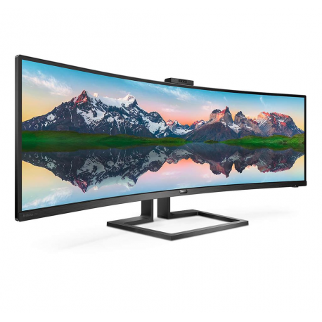 Philips Brilliance P-line 499P9H - LED monitor - curved - 49" (48.8" viewable) - 5120 x 1440 Dual Quad HD @ 60 Hz - VA - 450 cd / m² - 3000:1 - DisplayHDR 400 - 5 ms - 2xHDMI, DisplayPort, USB-C - speakers - textured black - 0