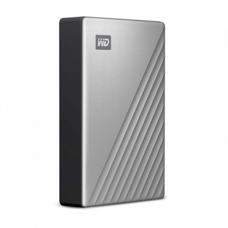 WD My Passport Ultra for Mac WDBPMV0040BSL - Hard drive - encrypted - 4 TB - external (portable) - USB 3.0 (USB-C connector) - 256-bit AES - silver - 2