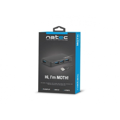 Natec MOTH - Hub - 4 x SuperSpeed USB 3.0 - desktop - 2