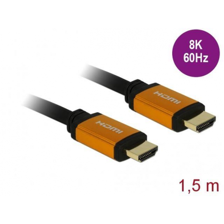Delock - HDMI cable - HDMI male to HDMI male - 1.5 m - triple shielded - black, gold - 8K support - 0
