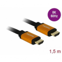Delock - HDMI cable - HDMI male to HDMI male - 1.5 m - triple shielded - black, gold - 8K support