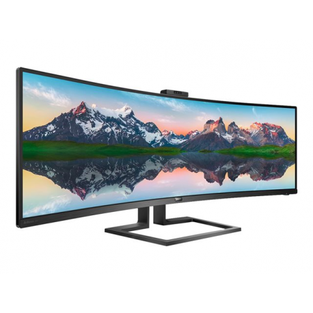 Philips Brilliance P-line 499P9H - LED monitor - curved - 49" (48.8" viewable) - 5120 x 1440 Dual Quad HD @ 60 Hz - VA - 450 cd / m² - 3000:1 - DisplayHDR 400 - 5 ms - 2xHDMI, DisplayPort, USB-C - speakers - textured black - 1
