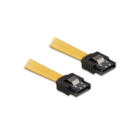 DeLOCK - SATA cable - Serial ATA 150 / 300 - SATA (F) to SATA (F) - 20 cm - latched, straight connector - yellow - 0