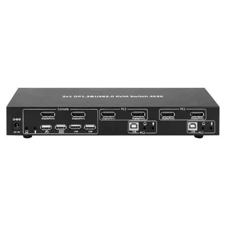 Techly IDATA DP-KVM2 - KVM  /  audio  /  USB switch - 2 x KVM  /  audio  /  USB - 1 local user - desktop - 0