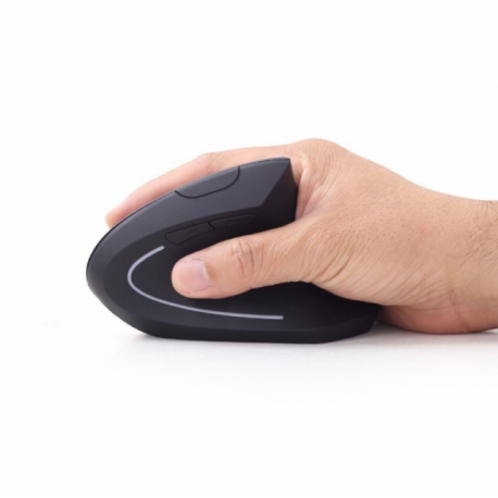 Gembird MUSW-ERGO-01 - Vertical mouse - ergonomic - right-handed - 6 buttons - wireless - 2.4 GHz - USB wireless receiver - black - 4