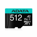 ADATA Premier Pro V30S - Flash memory card (SD adapter included) - 512 GB - A2  /  Video Class V30  /  UHS-I U3  /  Class10 - microSDXC UHS-I