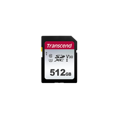 Transcend 300S - Flash memory card - 512 GB - Video Class V30 / UHS-I U3 / Class10 - SDXC UHS-I - 0