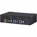 StarTech.com 2 Port DisplayPort KVM Switch, 4K 60Hz, Single Display, Dual Port UHD DP 1.2 USB KVM Switch with Integrated USB 3.0 Hub and Audio, Dell, HP, Apple, Lenovo, TAA Compliant - Keyboard / Video / Mouse Switch (SV231DPU34K) - KVM  /  audio  /  USB switch - 2 x KVM  /  audio  /  USB - desktop - TAA Compliant