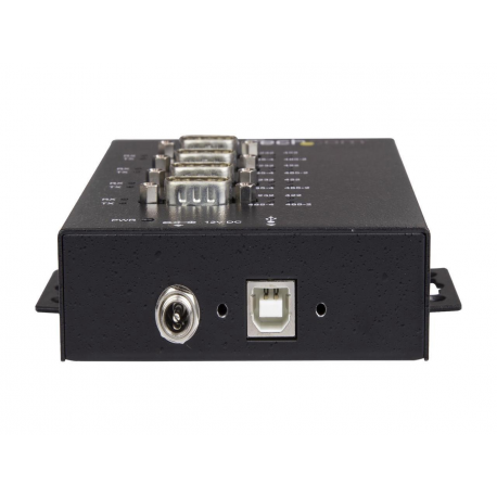 StarTech.com 4 Port Serial Hub USB to RS232 / RS485 / RS422 Adapter, Industrial USB 2.0 to DB9 Serial Converter Hub, IP30 Rated, Din Rail Mountable Metal Serial Hub, 15kV ESD Protection - 6ft Locking Cable Incl (ICUSB234854I) - Serial adapter - USB 2.0 - RS-232 / 422 / 485 x 4 + USB 2.0 x 1 - black - TAA Compliant - 3