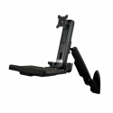 StarTech.com Wall Mount Workstation, Articulating Full Motion Standing Desk with Ergonomic Height Adjustable Monitor & Keyboard Tray Arm, Mouse & Scanner Holders, For Single VESA Display - Foldable Standing Desk (WALLSTS1) - Mounting kit (wall plate, column, keyboard tray, monitor arm) - for Monitor - plastic, aluminium, steel - black - screen size: 24"