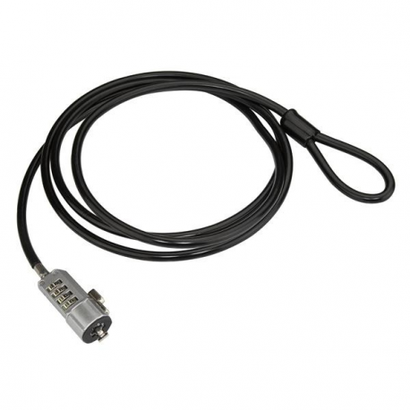 StarTech.com Laptop Combination Lock - Security Lock - 6 Ft Vinyl-Coated Steel Cable (LTLOCK) - Security cable lock - black & silver - 1.8 m - for P / N: DK30C2DPEPUE, DK30C2DPPD, DK30C2DPPDUE, DK31C3HDPD, DK31C3HDPDUE, DKM30CHDPD - 2