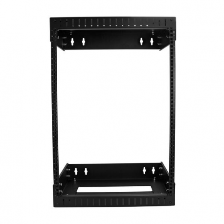 StarTech.com 15U 19" Wall Mount Network Rack, Adjustable Depth 12-20" 2 Post Open Frame Server Room Rack for AV / Data /  IT Communication / Computer Equipment / Switch with Cage Nuts & Screws - 15U Adjustable Rack (RK15WALLOA) - Rack - wall mountable - black - 15U - 19" - 0