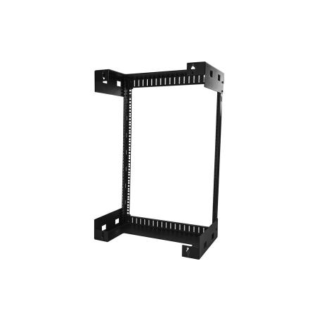 StarTech.com 15U 19" Wall Mount Network Rack - 12" Deep 2 Post Open Frame Server Room Rack for Data / AV / IT / Computer Equipment / Patch Panel with Cage Nuts & Screws 200lb Capacity, Black (RK15WALLO) - Rack - wall mountable - black - 15U - 12" - 1
