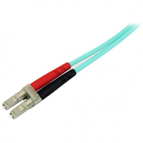 StarTech.com Aqua OM4 Duplex Multimode Fiber - 3m /  9 ft - 100 Gb - 50 / 125 - OM4 Fiber - LC to LC Fiber Patch Cable (450FBLCLC3) - Network cable - LC multi-mode (M) to LC multi-mode (M) - 3 m - fibre optic - duplex - 50  /  125 micron - OM4 - aqua - 1